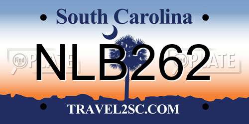 NLB262 South Carolina License Plate