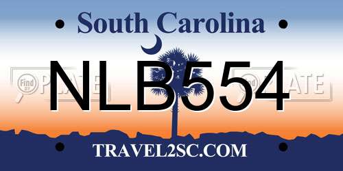 NLB554 South Carolina License Plate