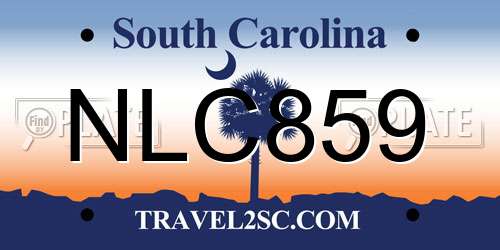 NLC859 South Carolina License Plate