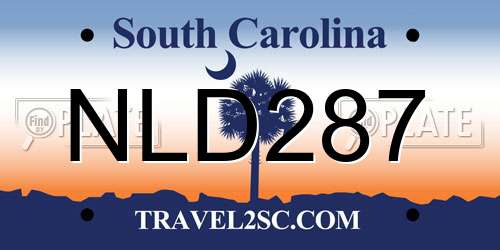 NLD287 South Carolina License Plate