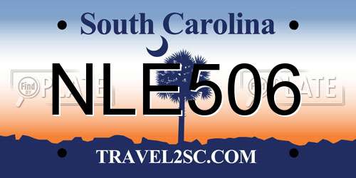 NLE506 South Carolina License Plate