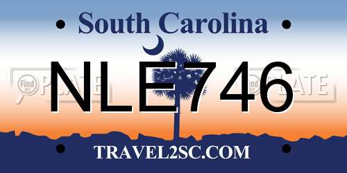 NLE746 South Carolina License Plate