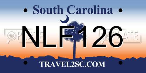 NLF126 South Carolina License Plate