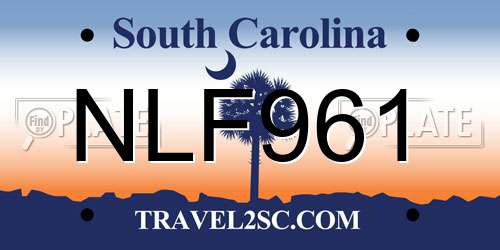 NLF961 South Carolina License Plate