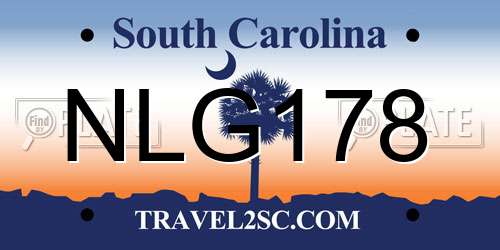 NLG178 South Carolina License Plate