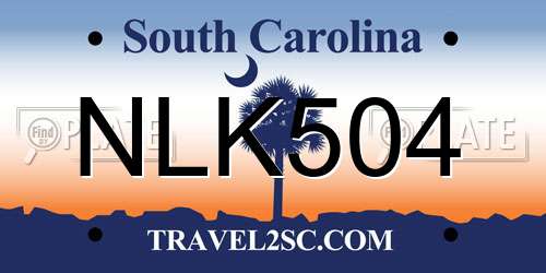 NLK504 South Carolina License Plate
