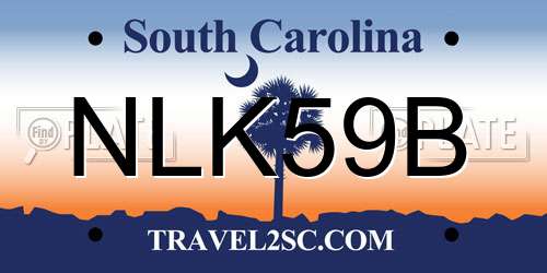 NLK59B South Carolina License Plate