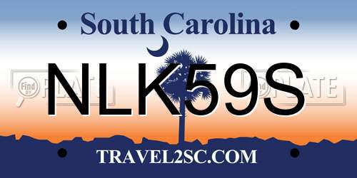 NLK59S South Carolina License Plate
