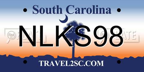 NLKS98 South Carolina License Plate