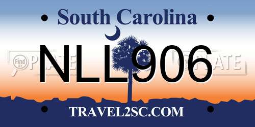 NLL906 South Carolina License Plate