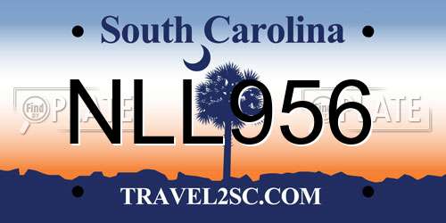 NLL956 South Carolina License Plate