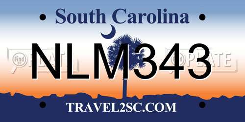 NLM343 South Carolina License Plate
