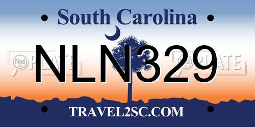 NLN329 South Carolina License Plate