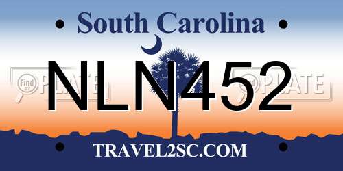 NLN452 South Carolina License Plate