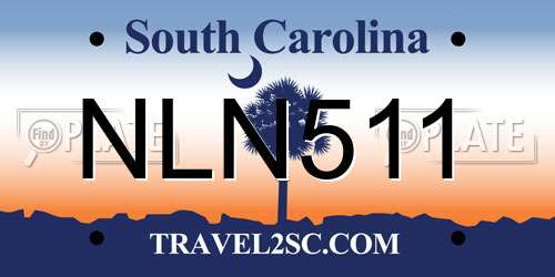 NLN511 South Carolina License Plate