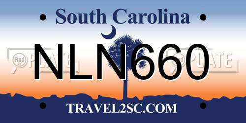 NLN660 South Carolina License Plate