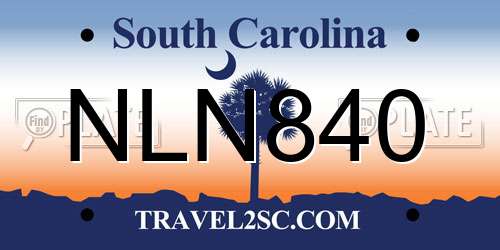 NLN840 South Carolina License Plate