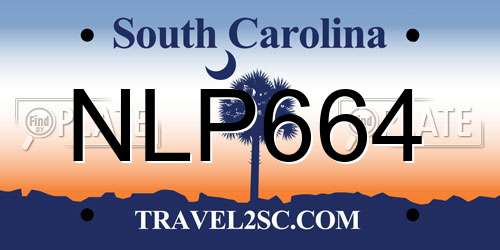 NLP664 South Carolina License Plate