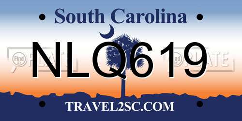 NLQ619 South Carolina License Plate