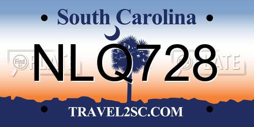 NLQ728 South Carolina License Plate
