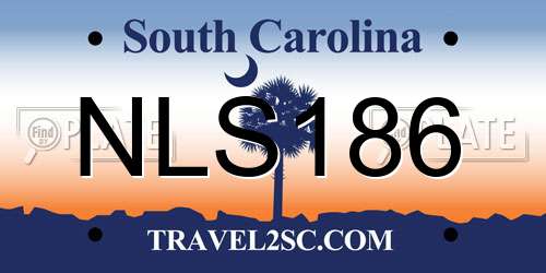 NLS186 South Carolina License Plate
