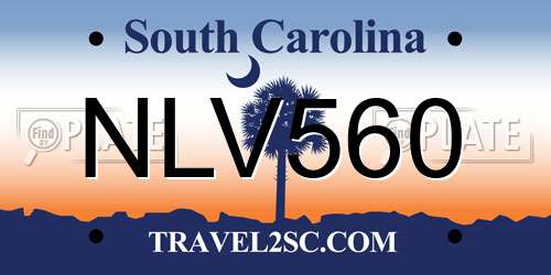 NLV560 South Carolina License Plate