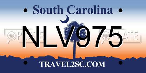 NLV975 South Carolina License Plate