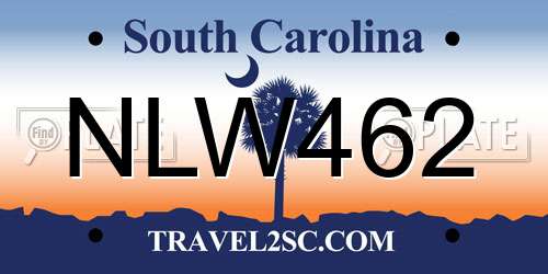 NLW462 South Carolina License Plate