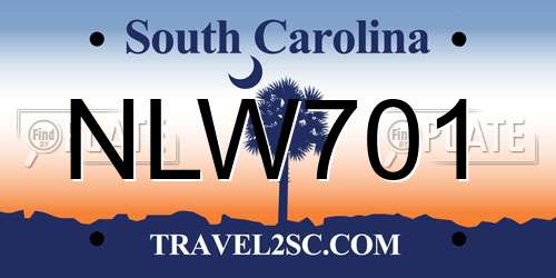 NLW701 South Carolina License Plate