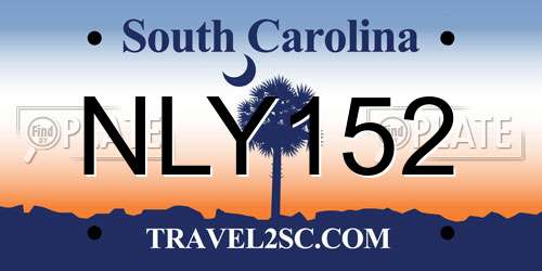 NLY152 South Carolina License Plate