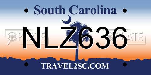 NLZ636 South Carolina License Plate