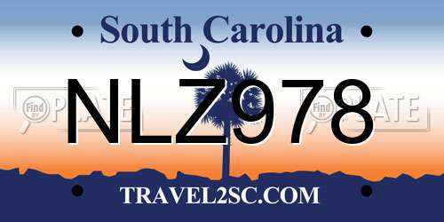 NLZ978 South Carolina License Plate