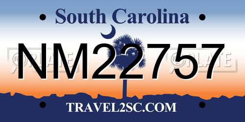 NM22757 South Carolina License Plate