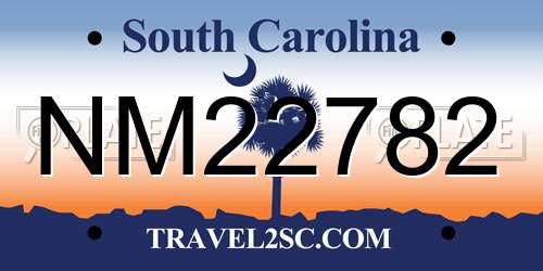 NM22782 South Carolina License Plate