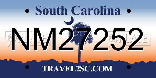 NM27252 South Carolina License Plate