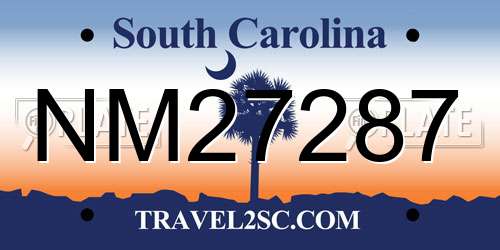 NM27287 South Carolina License Plate