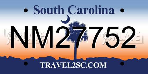 NM27752 South Carolina License Plate