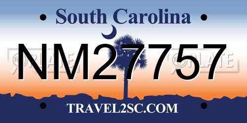 NM27757 South Carolina License Plate