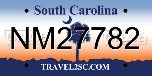 NM27782 South Carolina License Plate