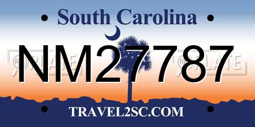NM27787 South Carolina License Plate