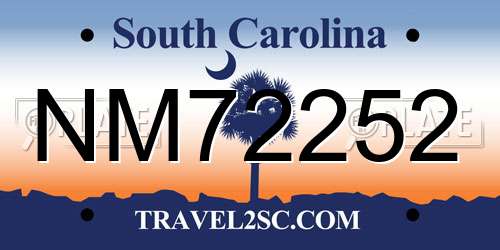 NM72252 South Carolina License Plate