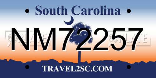 NM72257 South Carolina License Plate