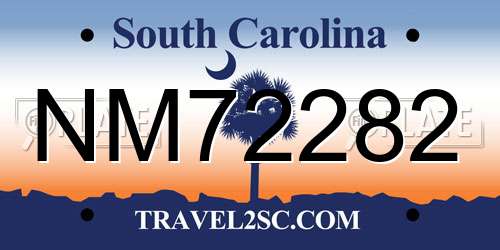 NM72282 South Carolina License Plate