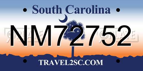 NM72752 South Carolina License Plate