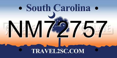NM72757 South Carolina License Plate
