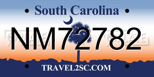NM72782 South Carolina License Plate