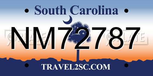 NM72787 South Carolina License Plate
