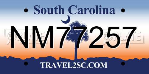 NM77257 South Carolina License Plate
