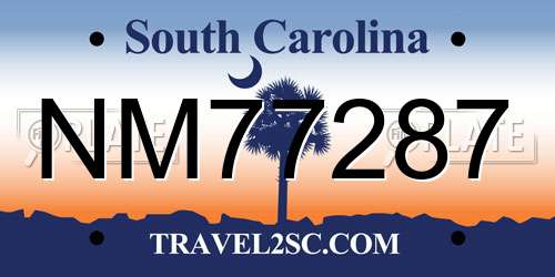 NM77287 South Carolina License Plate