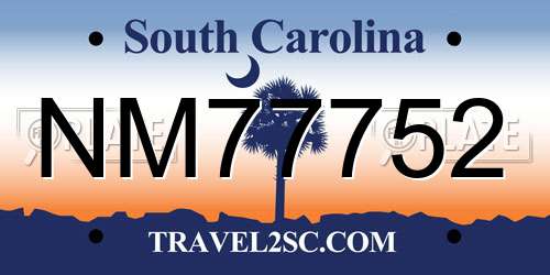 NM77752 South Carolina License Plate